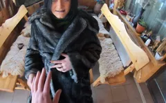 Blow-job, Fuck and Cum Playing with My Impotent Husband Friends While Wearing a Fur Coat Ep 240