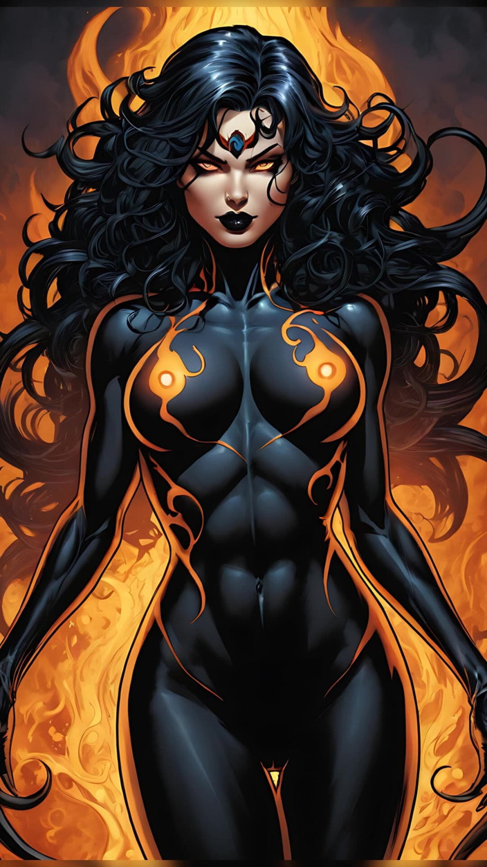 LustRender: Naakte obsidiane vlam schaduw tendrilen