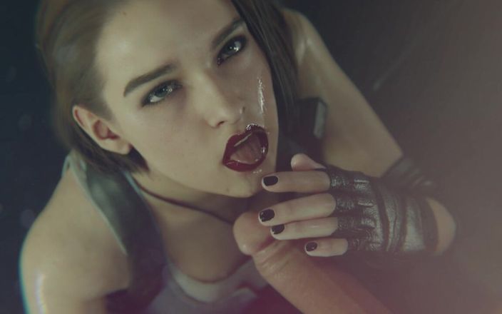 Jackhallowee: Jill из Resident Evil дрочит его хуй и поедает сперму
