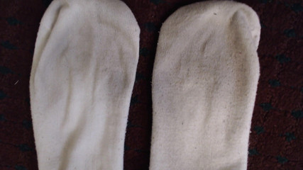 Abby Anna: Sweaty filthy white socks vans sneakers