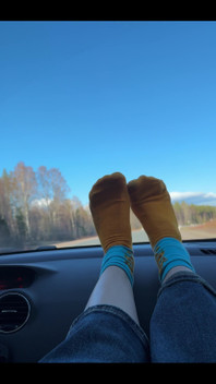 Feet on the dashboard