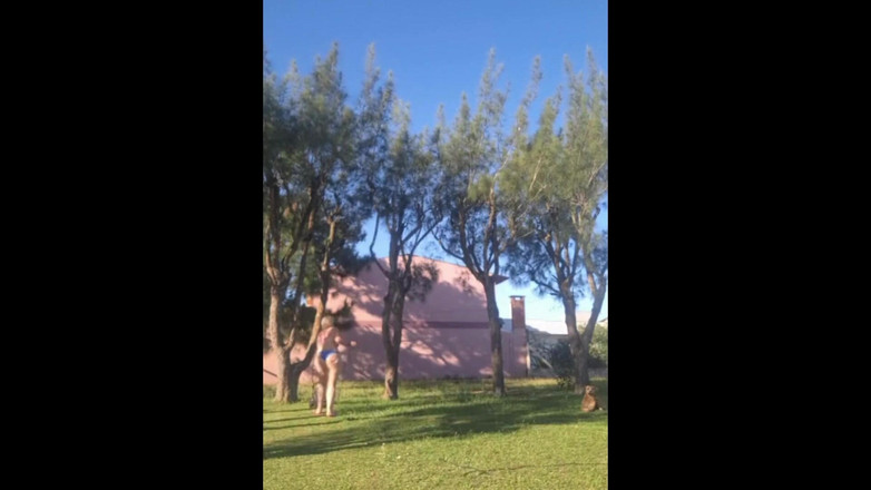 Priscila: Stepmother in a Bikini in the Garden of the House...