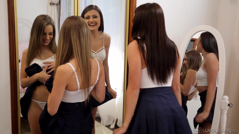 Web Young: Web young - Kimmy Granger fucks with Adria Rae after they...
