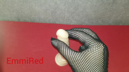 EmmiRed: Sexy Emmy plays with silicone small cock