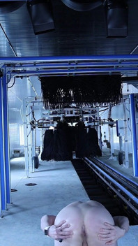 Jerk off and Cum at a Construction Site for a Car Wash