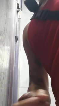 A Huge Straight Cock Appears in a Gloryhole in the Shopping Center Bathroom