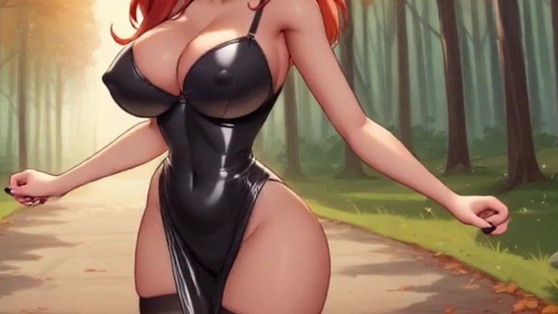 Maybellen: Peitões sensuais saltando e provocando! Roupas de látex experimenta