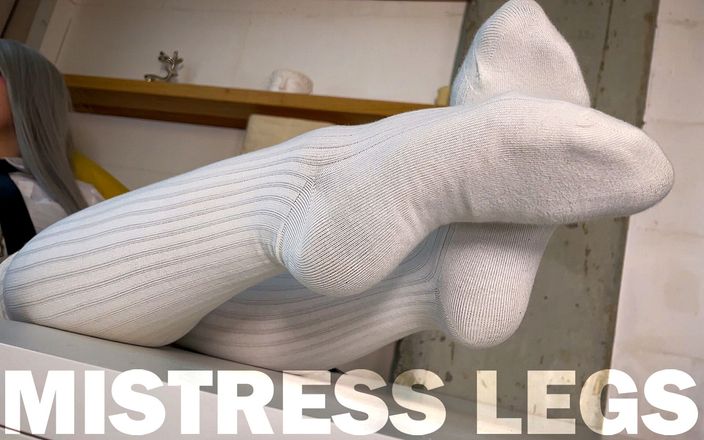 Mistress Legs: Goddess Foot Teasing in Cute White Knee Socks on the...