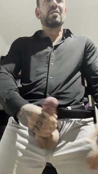 Cute Boy Jerks off with Clothes on