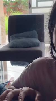 The Colombian Girl Sucks and Swallows Semen When Her Neighbor Sees Her