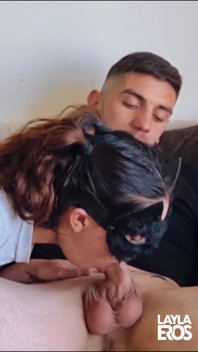 Layla Gives a Sloppy Deepthroat to a Big Cock
