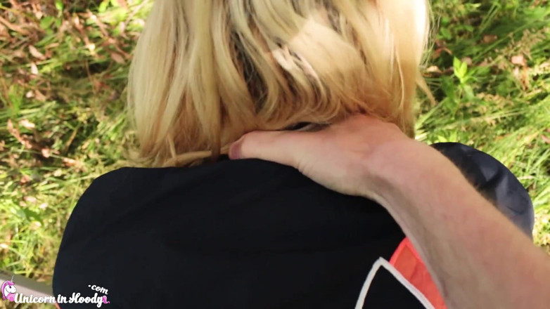 Unicorn In Hoodie: Classmate passionate fuck college girl in the forest - outdoor