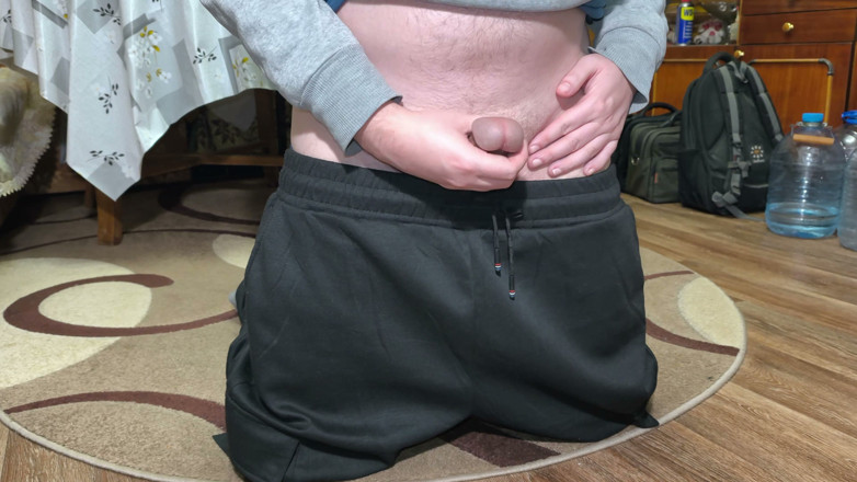 DihMonk: Intense Kneeling Handjob Clothes Thrown Everywhere
