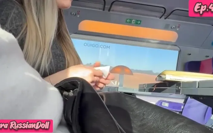 LaraRussian Doll: 365 Ep.44 Blowjob Between Passengers in the Train - Risky Sex...
