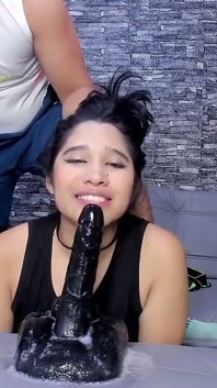 Fucking Valezka Face with Dildo