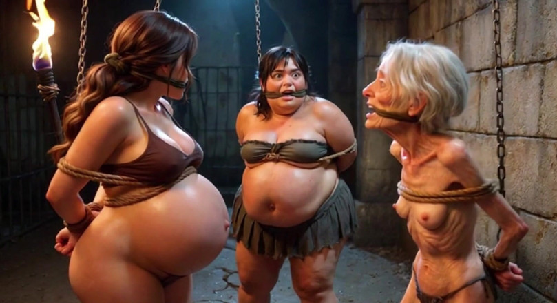 YOUR BEST FANTASY: Weak Trio: Pregnant, SSBBW and Granny Tied up in Bondage...