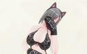H3DC: 3D Hentai Neko-meisje heeft een prachtig orgasme en doet Ahegao