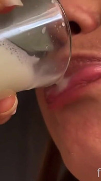 Filling Three Glasses with Fresh Breast Milk From My Full Breasts