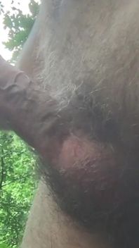 Outdoor Masturbation in the Wood, Hairy Big Dick