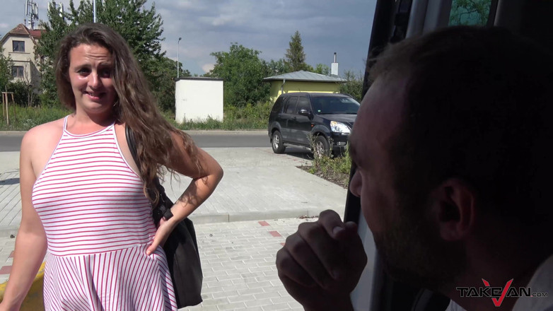 Take Van: Chubby babe get fed with fresh jizz after van sex