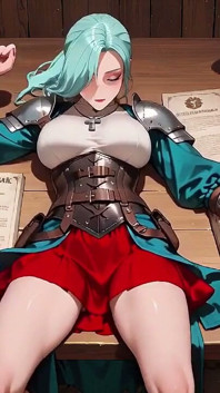 Silver Armor Hugging Soft Skin, Lazily Panting Under the Stone Arches