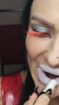 White Lipstick French Kisses From Perfect Latex Bimbo