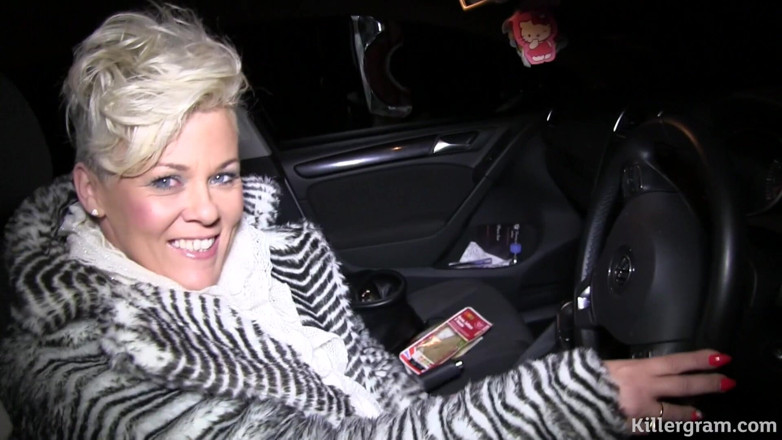 Killergram: Mature British Slut in a Fur Coat Drives Out Into...