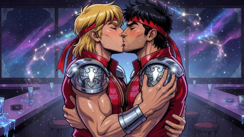 Erotic Man: Ken and Ryu Making Out (ai)