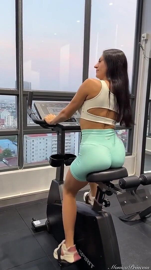 Princess Monica: Brunette Big Ass Tease in Gym