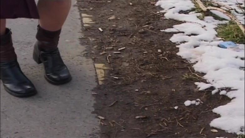 Piss Lover: Snowy Exhibitionist Flashes Pussy and Ass in Public