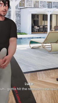 Mansion Days, jeu 3D animé 9 - une fille de gym rousse suce une bite