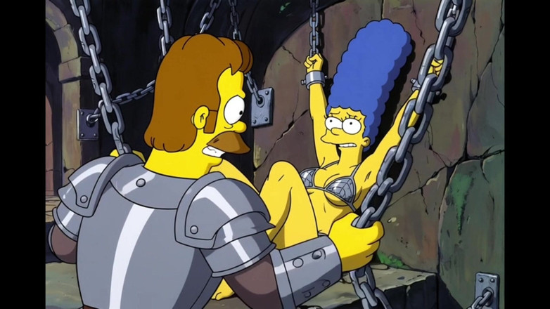 Octopussy Lovers Club: 锁链中的荡妇需要他的精液。色情幻想。辛普森一家的卡通模仿