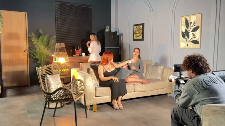 celestealba: Behind the Scenes Lesbians Fuck Separately with the Visitor