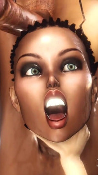 Tajemství areálu 51. 3D androidy s čůráky si hrají se sexy ebenovou v laboratoři