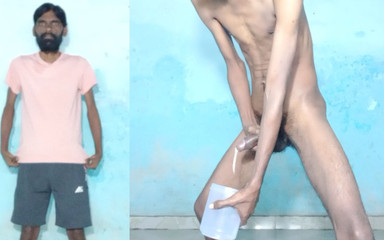 Rajesh Playboy 993: Rajesh Playboy 993 masturbuje velký penis a stříká do Jar honění...