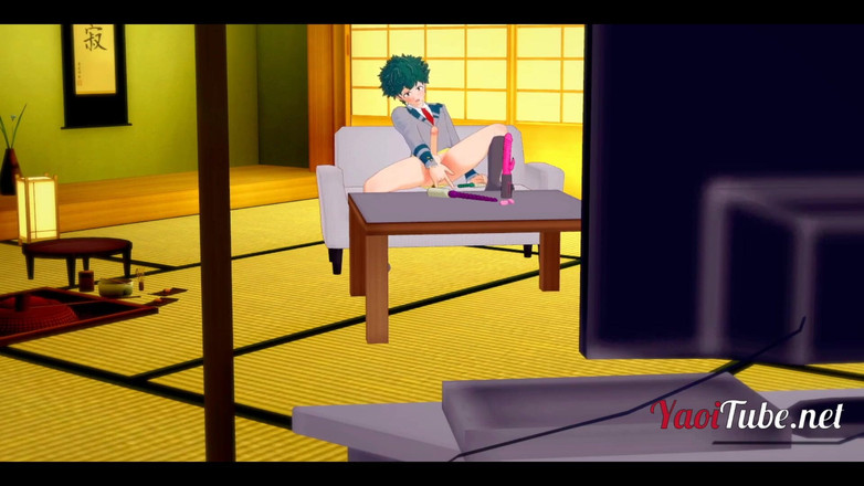 Yaoitube: Boku No Hero Yaoi - Deku Prostata Orgasm med fingret, cums...