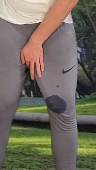 Outdoor Cum in Grey Sweatpants