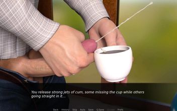 Nursing back to pleasure: cup of coffee filled with cum for the MILF to drink ep 54