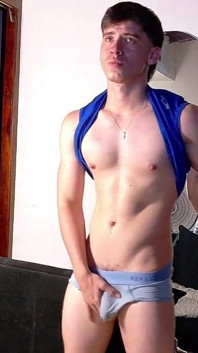 Muscular Sportsman in Warm Underwear