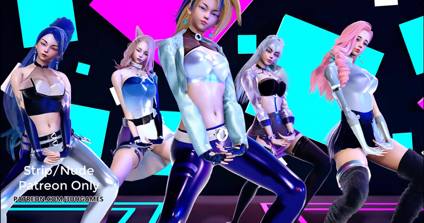 3D-Hentai Games: Exid - DDDセクシーなKpopダンスKda Ahri Akali Kaisa Evelynn Seraphine Kdaすべてのアウト