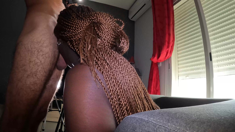 Bam-bulax: 太った黒人の膣がドッグドッグされ、中出しされる