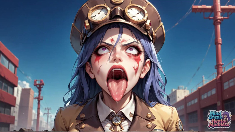 Mind Break Hentai Madness: Gözlüklü gasm steam punk şehri çığlık atıyor
