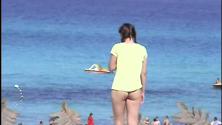 Beachbitches: Pervert chaser on beach