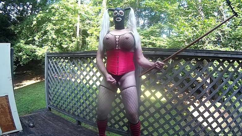 Jon Screcrow: Giant Fake Tits Crossdresser Jon Scarecrow Bts Corset Photoshoot