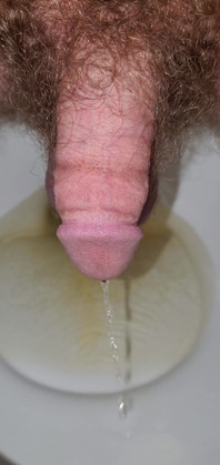 Closeup of My Cock Peeing Over the Toilet 2