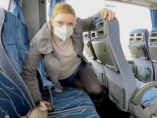 Mature_cunt: Crossed legs masturbation in a bus