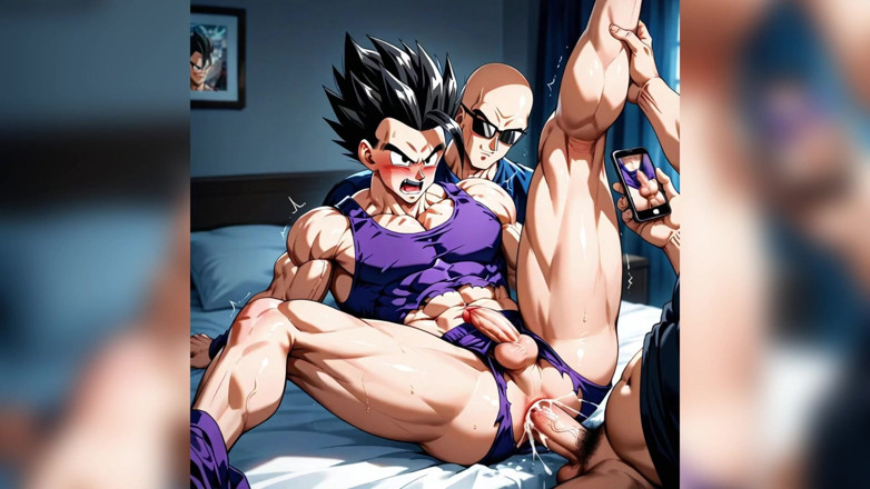 AI gay porn: Sert adam yatakta sikişiyor ve sert boşalıyor