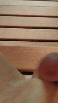 Young Skinny White Boy Jerking in the Sauna