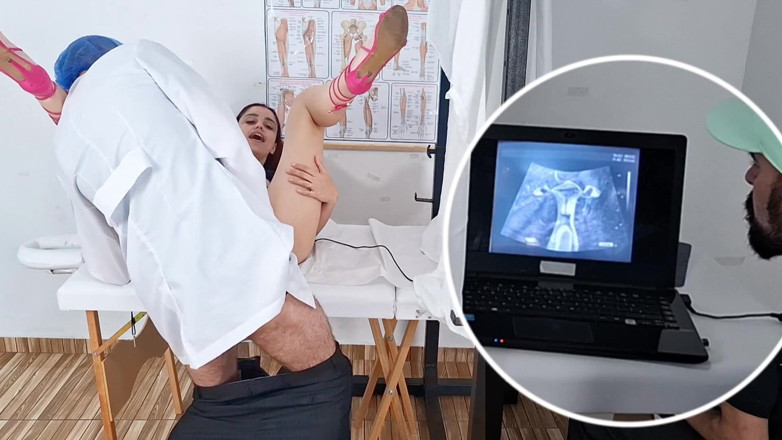 ksalnovinhos: Gynecologist Performs Ultrasound Differently Next to the Cuckold