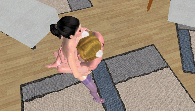 RenderLust: Animované 3D lesbické porno - zralá žena s připínákem šuká kundičku dospívající dívky a...